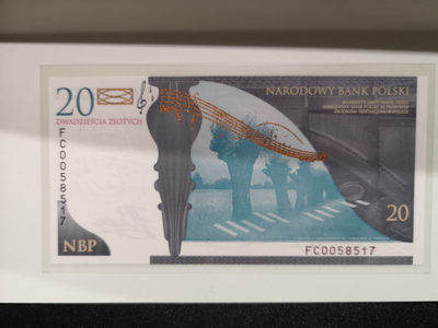 《外钞收藏家》第一百四十八期拍卖连拍第二场（106件） - 2009年波兰20纪念钞肖邦 全新 带折页