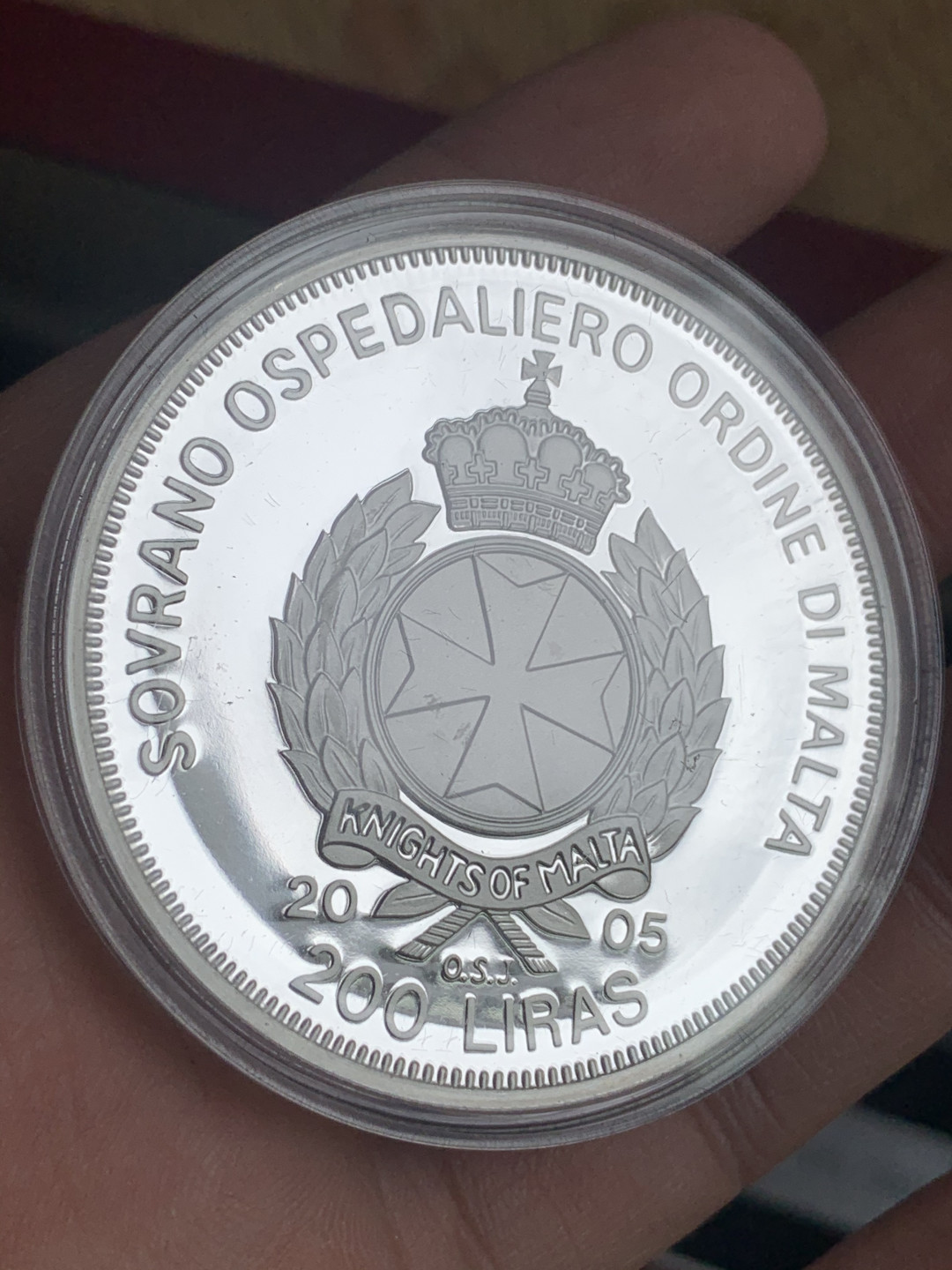 《竞宝斋》钱币微拍-第15场-本周日，周一2场连拍（全场顺丰包邮） 原盒证书 马耳他2005年 25/50/100/200里拉 1/4盎司到2盎司精制教皇纪念币 1盎司镀金 完美状态