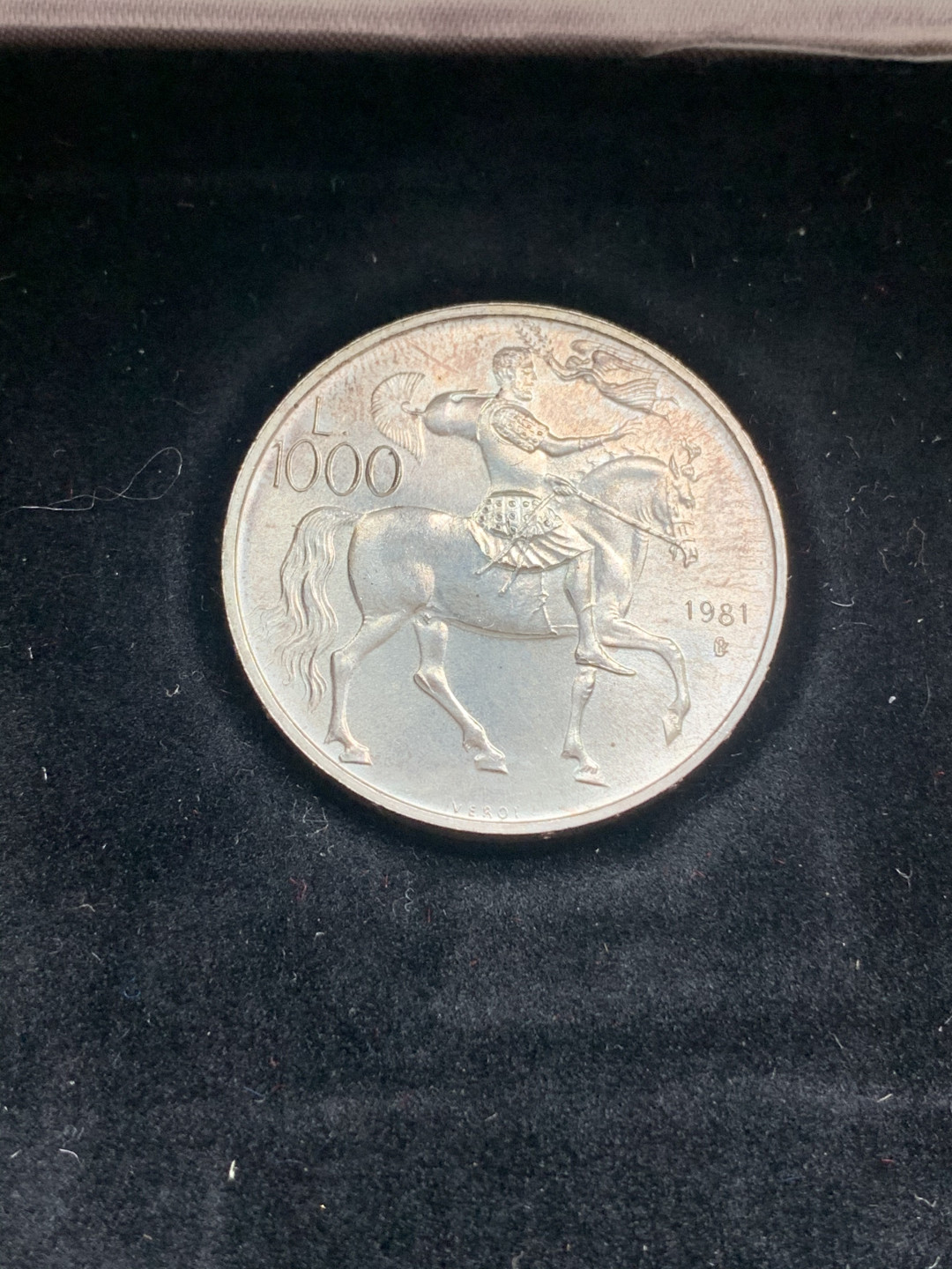 《竞宝斋》钱币微拍-第15场-本周日，周一2场连拍（全场顺丰包邮） 原盒证书 圣马力诺1981年 500/500/1000里拉 维吉尔逝世200周年纪念 银币 总重量36.6克 83.5%银