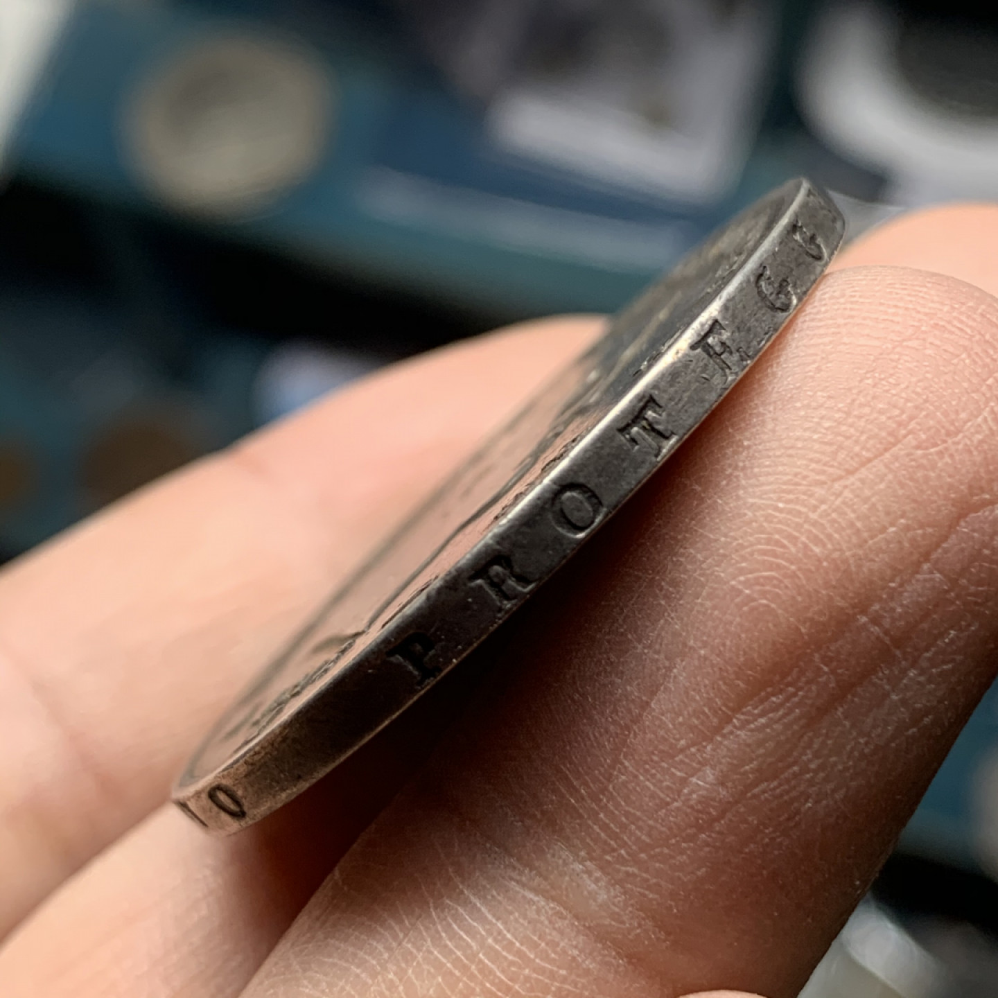 《竞宝斋》钱币微拍-第16场-本周日，周一2场连拍（全场顺丰包邮） 1813年 法占 意大利5里拉    原味状态，细节很好