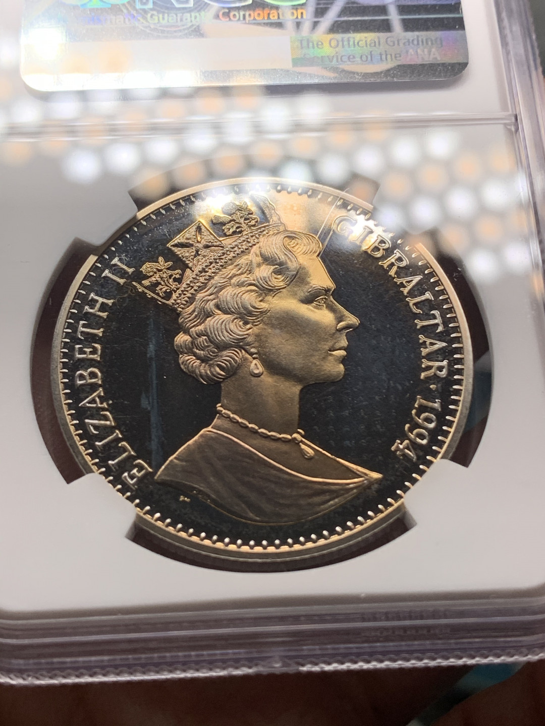 《竞宝斋》钱币微拍-第16场-本周日，周一2场连拍（全场顺丰包邮） ngc-ms67 直布罗陀 1994年 2.8埃居 神话 画面很美 工艺极佳 底板类精制