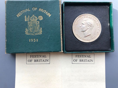 蒂克钱币-0起自动拍-第18期 - 英国1951年镍马剑 淡金色包浆