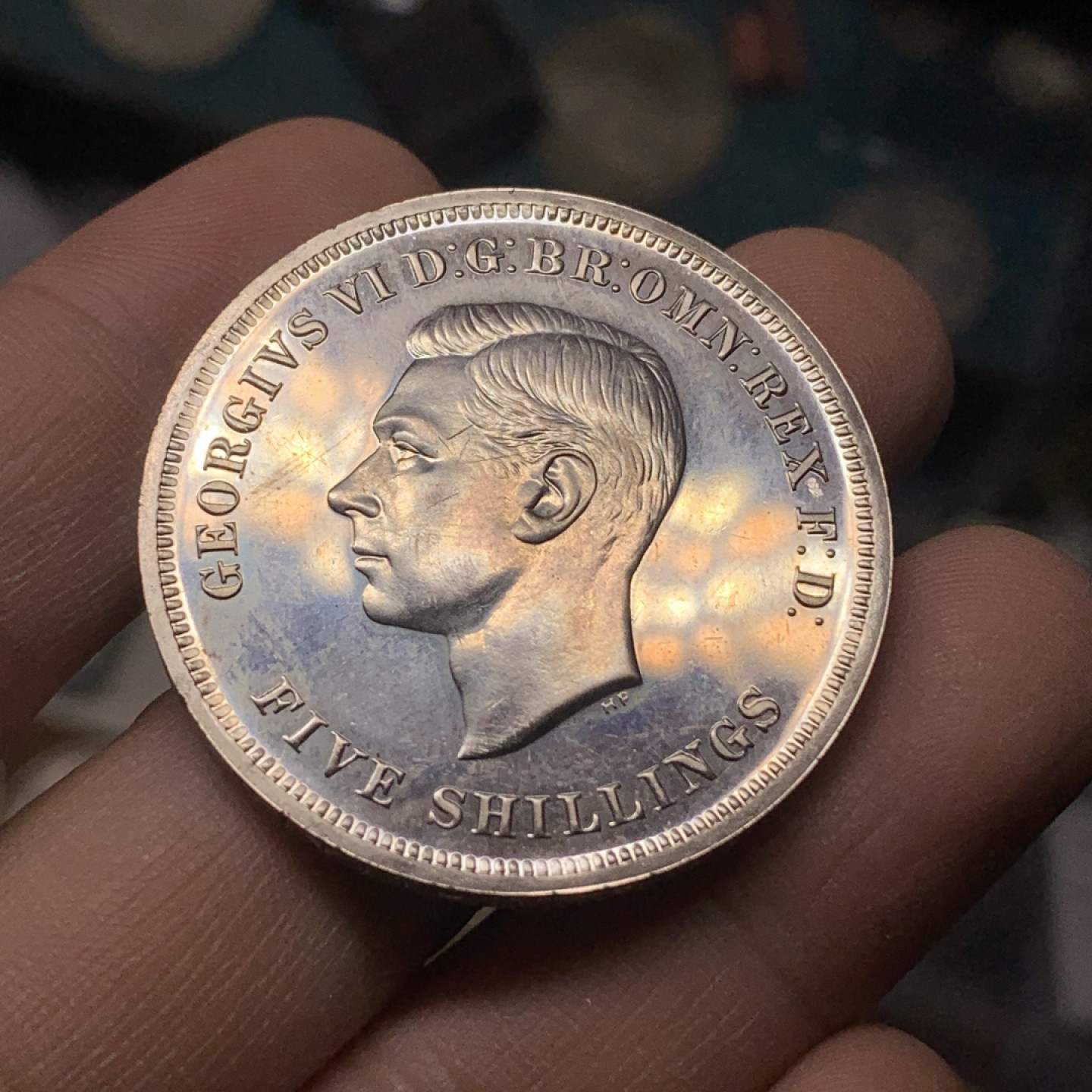 《竞宝斋》钱币微拍-第16场-本周日，周一2场连拍（全场顺丰包邮） 英国 1951年 原盒装 好品 镍马剑 乔六克朗