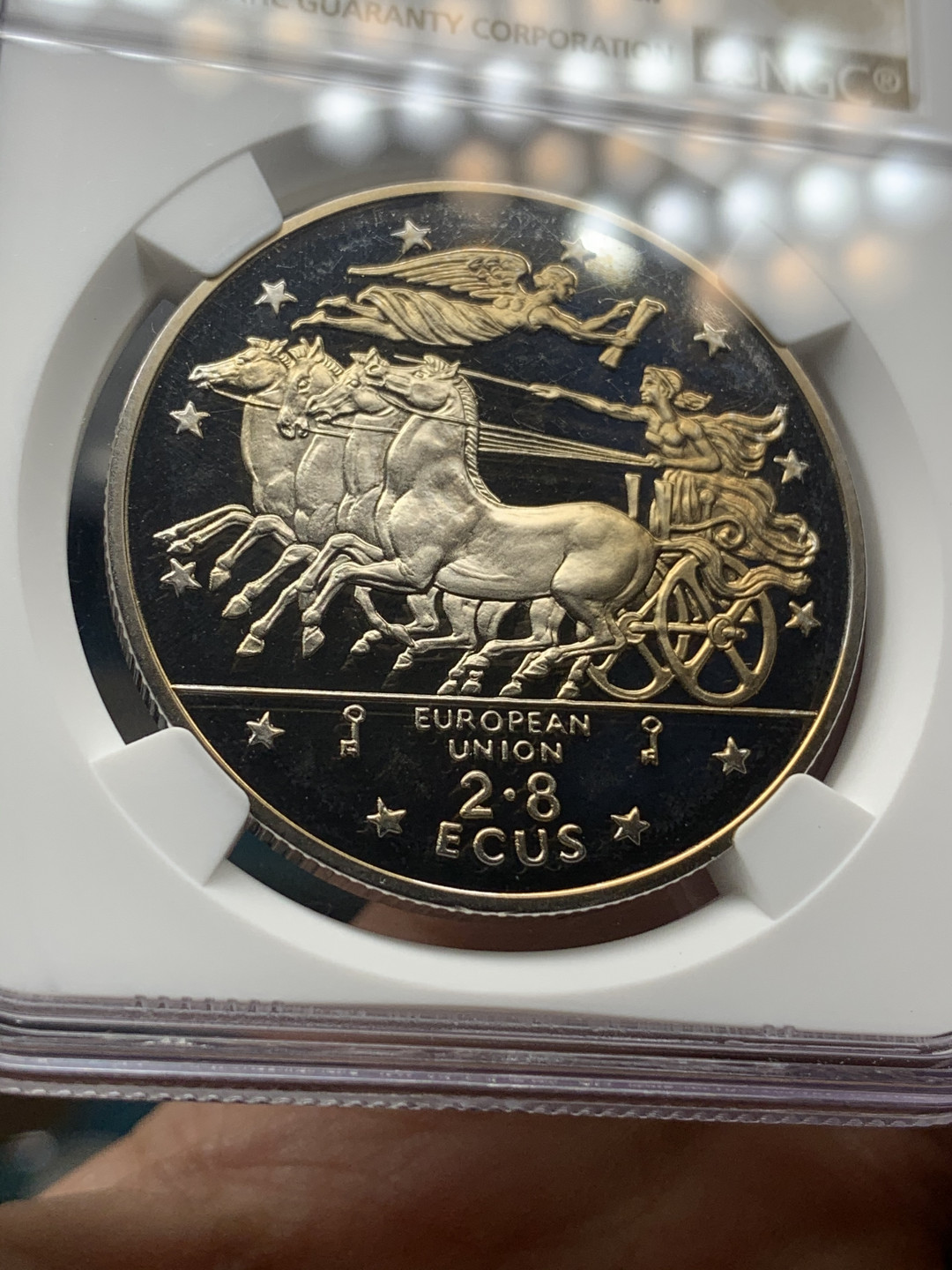 《竞宝斋》钱币微拍-第16场-本周日，周一2场连拍（全场顺丰包邮） ngc-ms67 直布罗陀 1994年 2.8埃居 神话 画面很美 工艺极佳 底板类精制