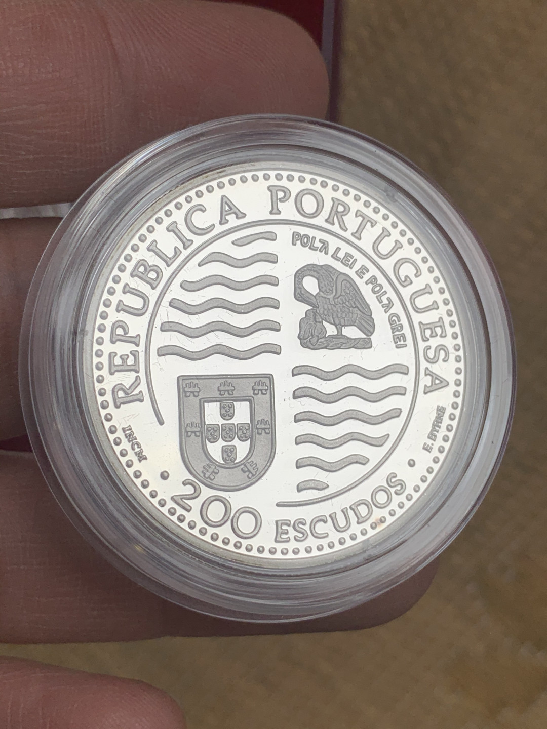 《竞宝斋》钱币微拍-第16场-本周日，周一2场连拍（全场顺丰包邮） 葡萄牙探索发现系列1994年原装精制大银4枚套 银币重106克