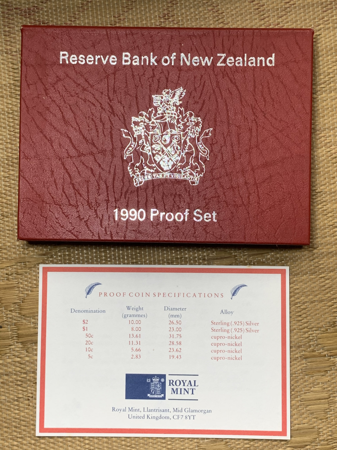 《竞宝斋》钱币微拍-第16场-本周日，周一2场连拍（全场顺丰包邮） 新西兰1990年原封精制套币带银币2枚