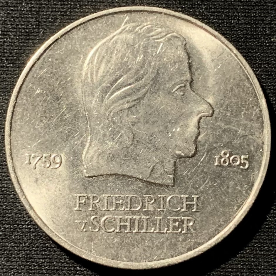 紫瑗钱币——第159期拍卖 民主德国 1972年 弗里德里希·冯·席勒 20马克 纪念币