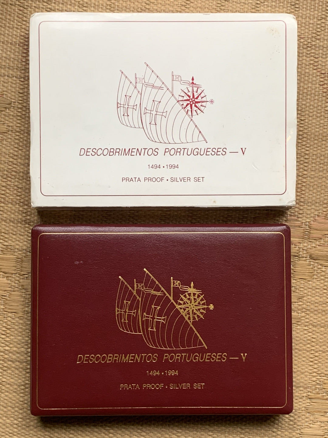 《竞宝斋》钱币微拍-第16场-本周日，周一2场连拍（全场顺丰包邮） 葡萄牙探索发现系列1994年原装精制大银4枚套 银币重106克