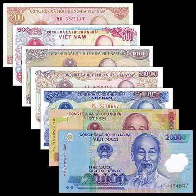 世界精品纸币套币专拍场 - 【特价】全新UNC 越南7张/枚一套(200—20000盾纸币)外国钱币 