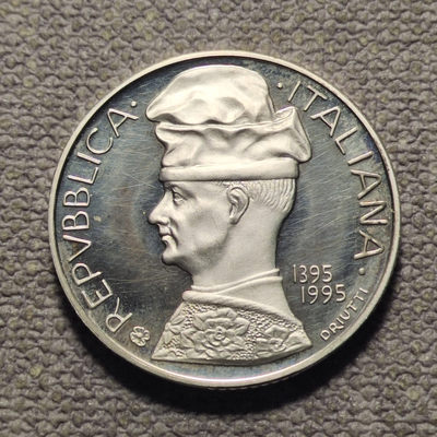 0起1加-纯粹捡漏拍-51场 - 意大利1995年5000里拉画家皮萨内洛精制纪念银币-量7800