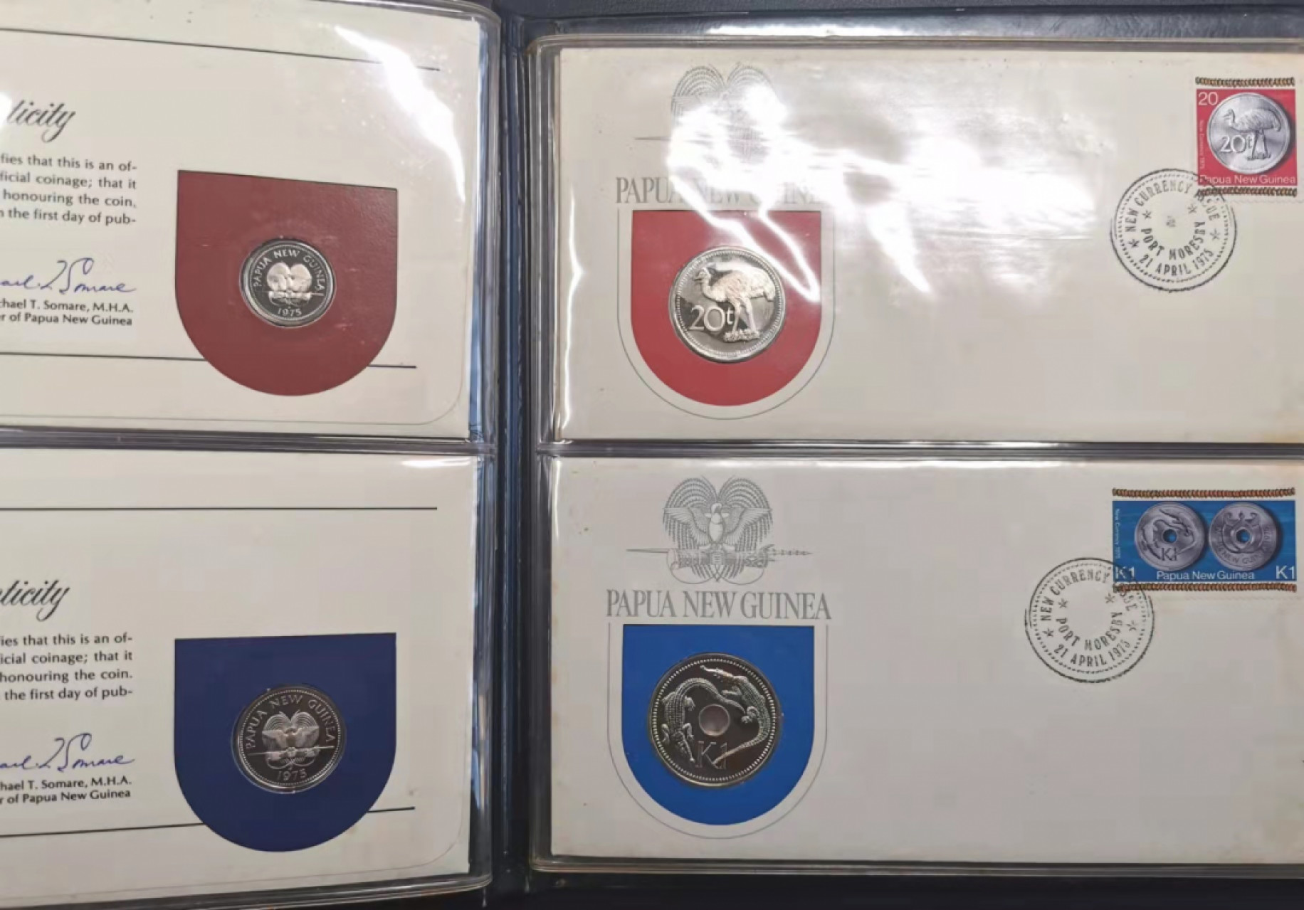 凡希社世界钱币微拍第一百七十九期 1975巴布亚新几内亚币封一册全品