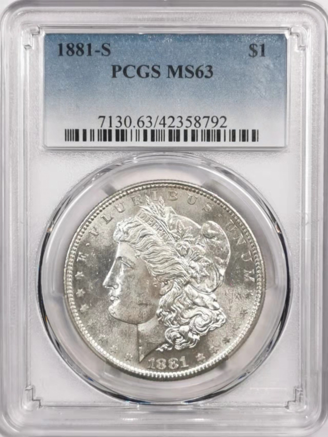 凡希社世界钱币微拍第一百七十九期 1881S美国摩根壹圆PCGS-MS63