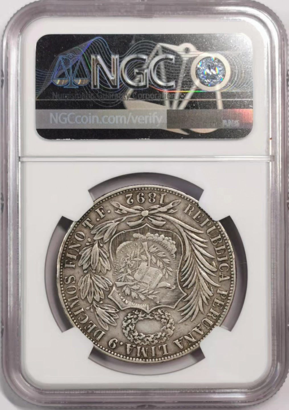 凡希社世界钱币微拍第一百七十九期 1894危地马拉加盖秘鲁SOL大银NGC-AUD