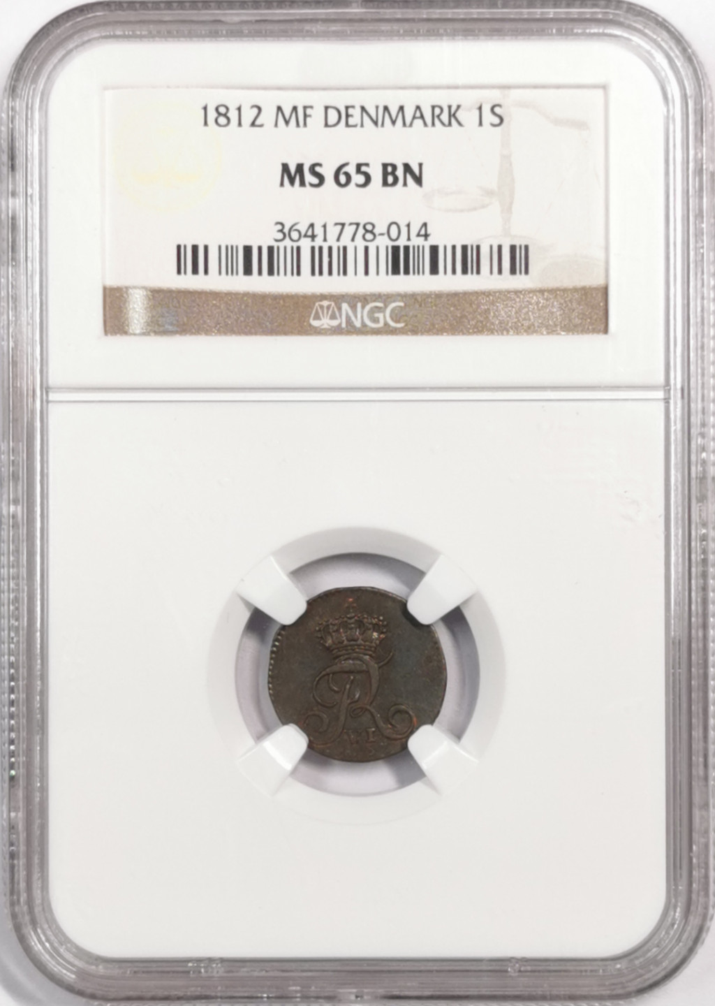 凡希社世界钱币微拍第一百七十九期 1812丹麦1SK铜NGC-MS65