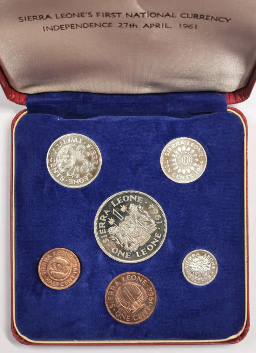 凡希社世界钱币微拍第一百七十九期 1964塞拉利昂精铸PS原盒好品