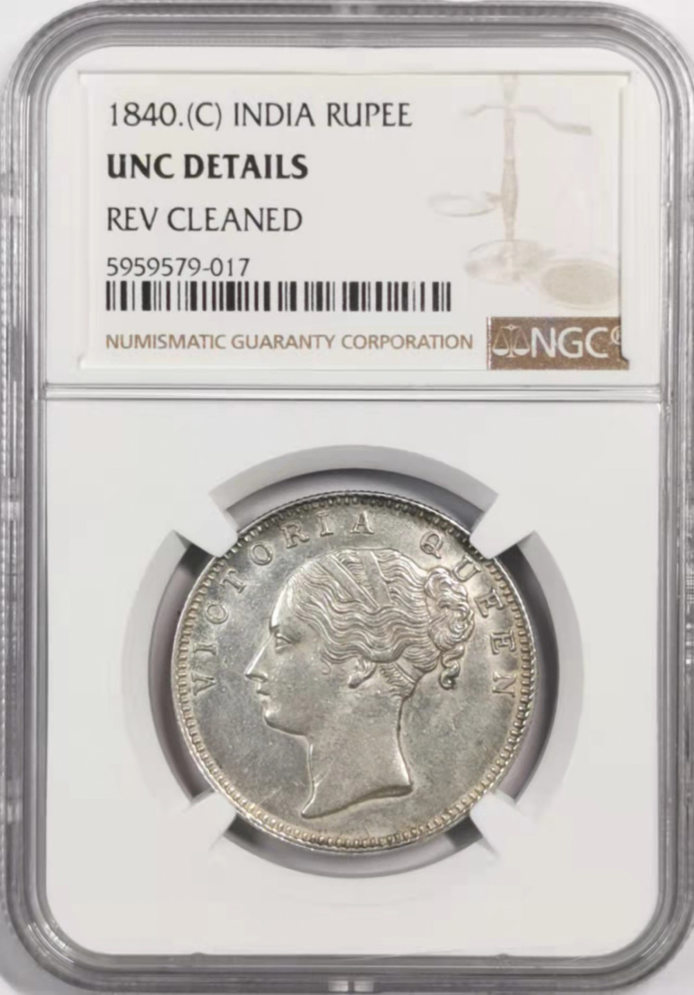 凡希社世界钱币微拍第一百七十九期 1840东印度公司小维卢比NGC-UNCD