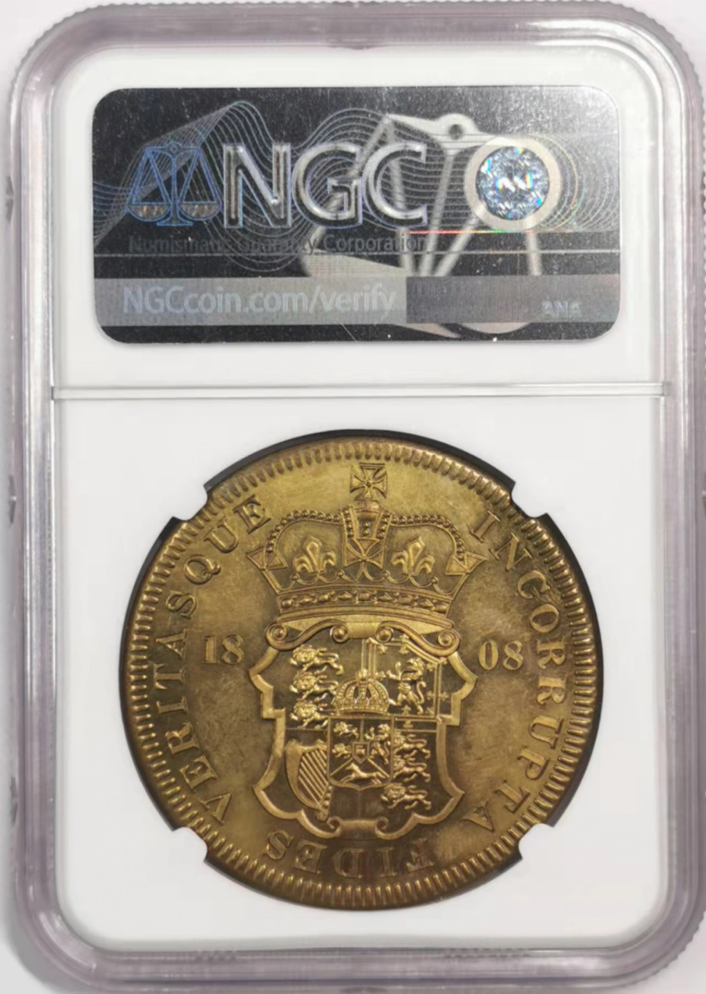 凡希社世界钱币微拍第一百七十九期 1808英国乔三克朗后铸NGC-PF66