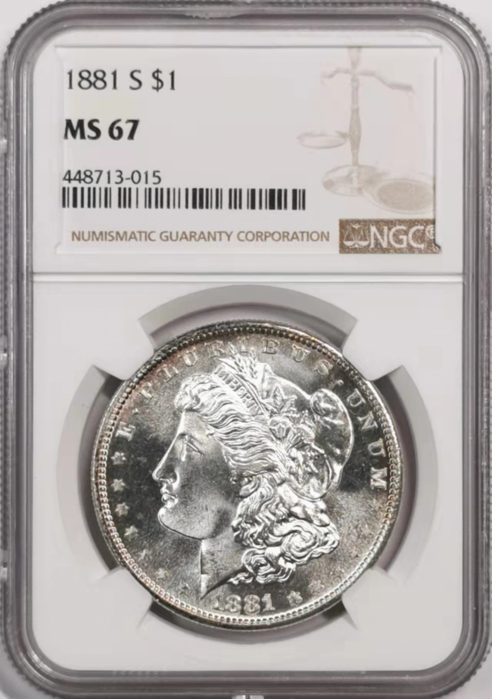 凡希社世界钱币微拍第一百七十九期 稀！1887美国摩根壹圆NGC-MS67高分收藏级！