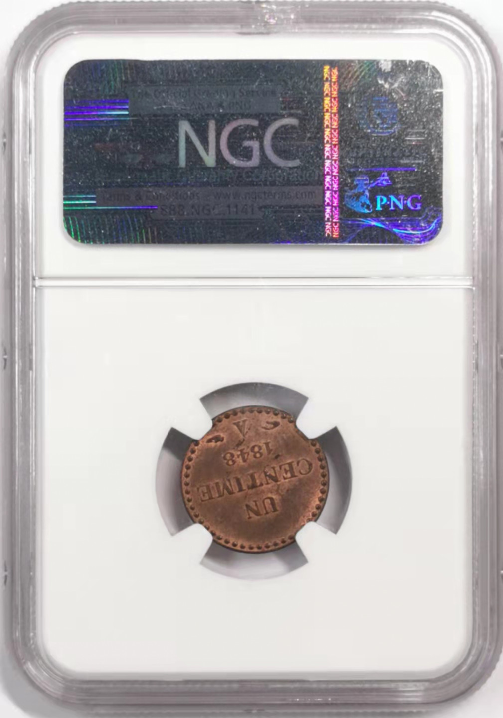 凡希社世界钱币微拍第一百七十九期 1848法国1生丁铜币NGC-MS64