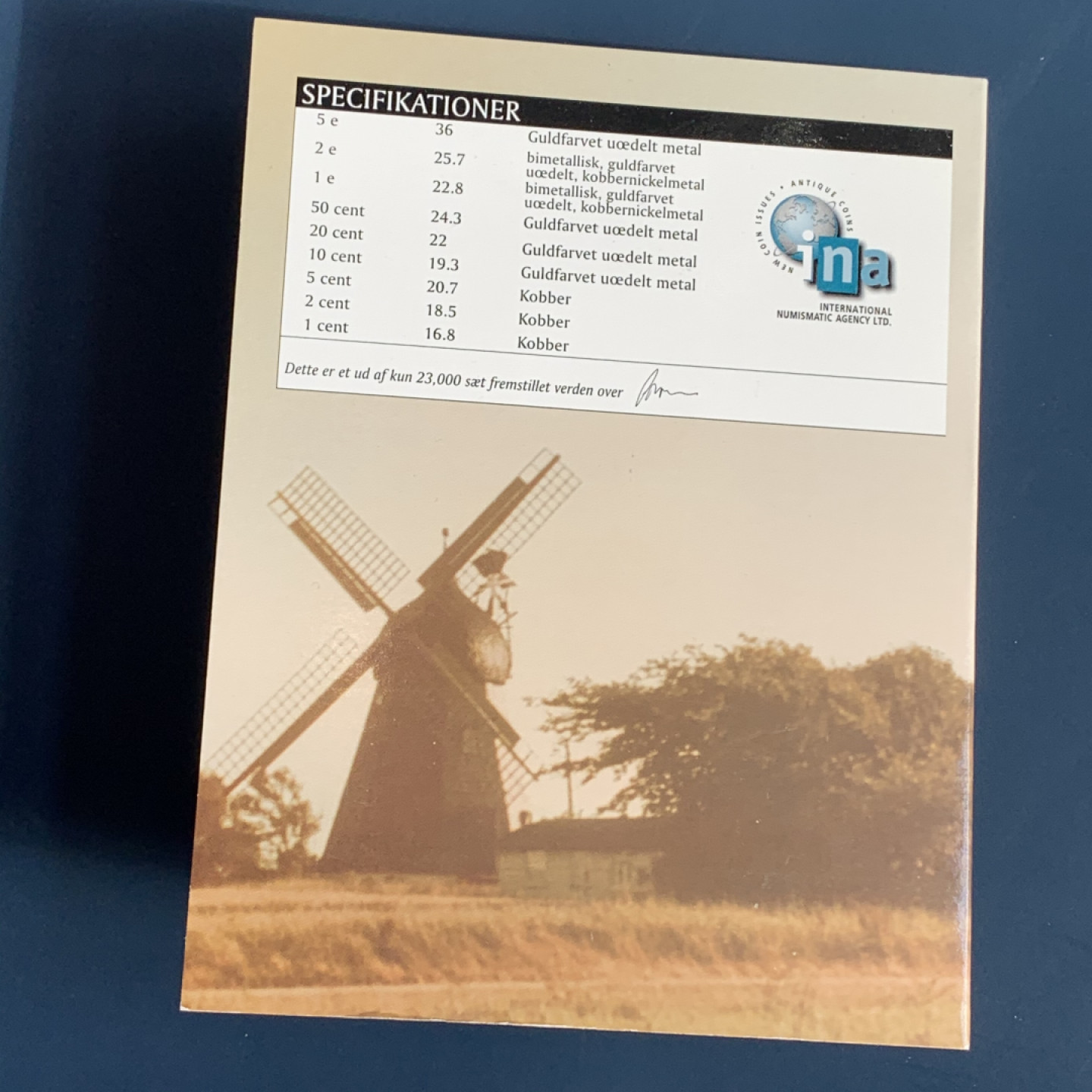 《竞宝斋》钱币微拍-第17场-本周日，周一2场连拍（全场顺丰包邮） 丹麦 2002年 欧元试铸样币 一套8枚 完美状态