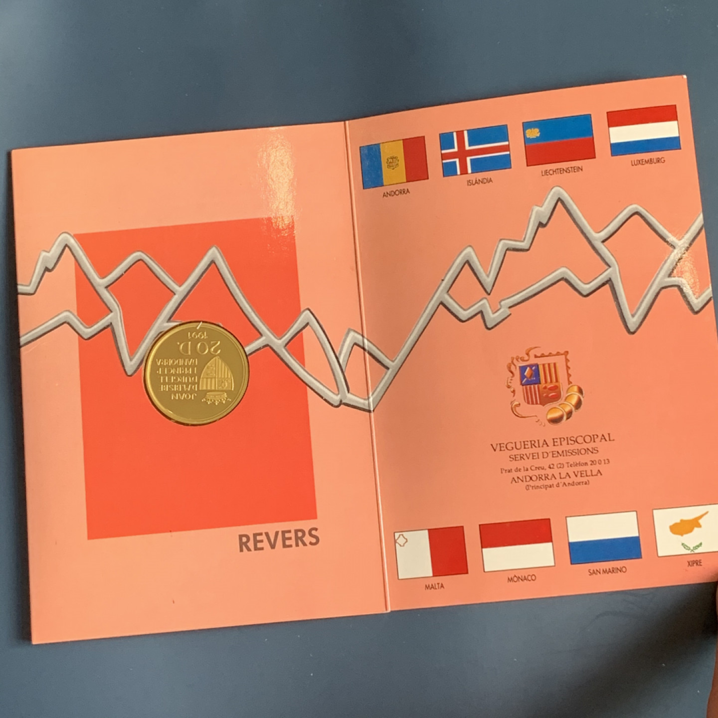 《竞宝斋》钱币微拍-第17场-本周日，周一2场连拍（全场顺丰包邮） 安道尔 1991年 自行车赛 20第纳尔 大银币 原装