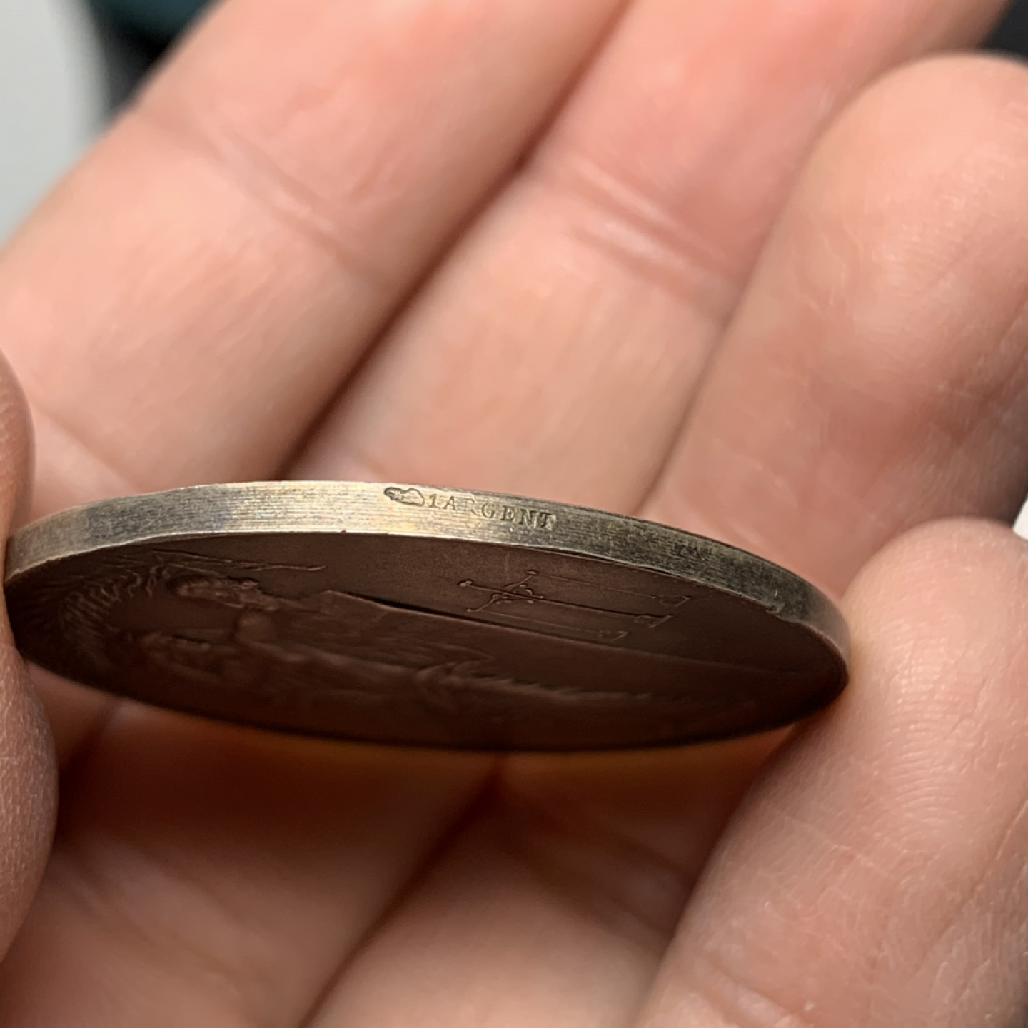 《竞宝斋》钱币微拍-第17场-本周日，周一2场连拍（全场顺丰包邮） 法国工业协会银章  22克 36.6mm 1900-1923