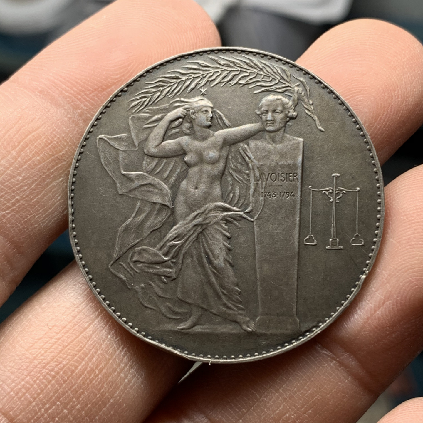 《竞宝斋》钱币微拍-第17场-本周日，周一2场连拍（全场顺丰包邮） 法国工业协会银章  22克 36.6mm 1900-1923