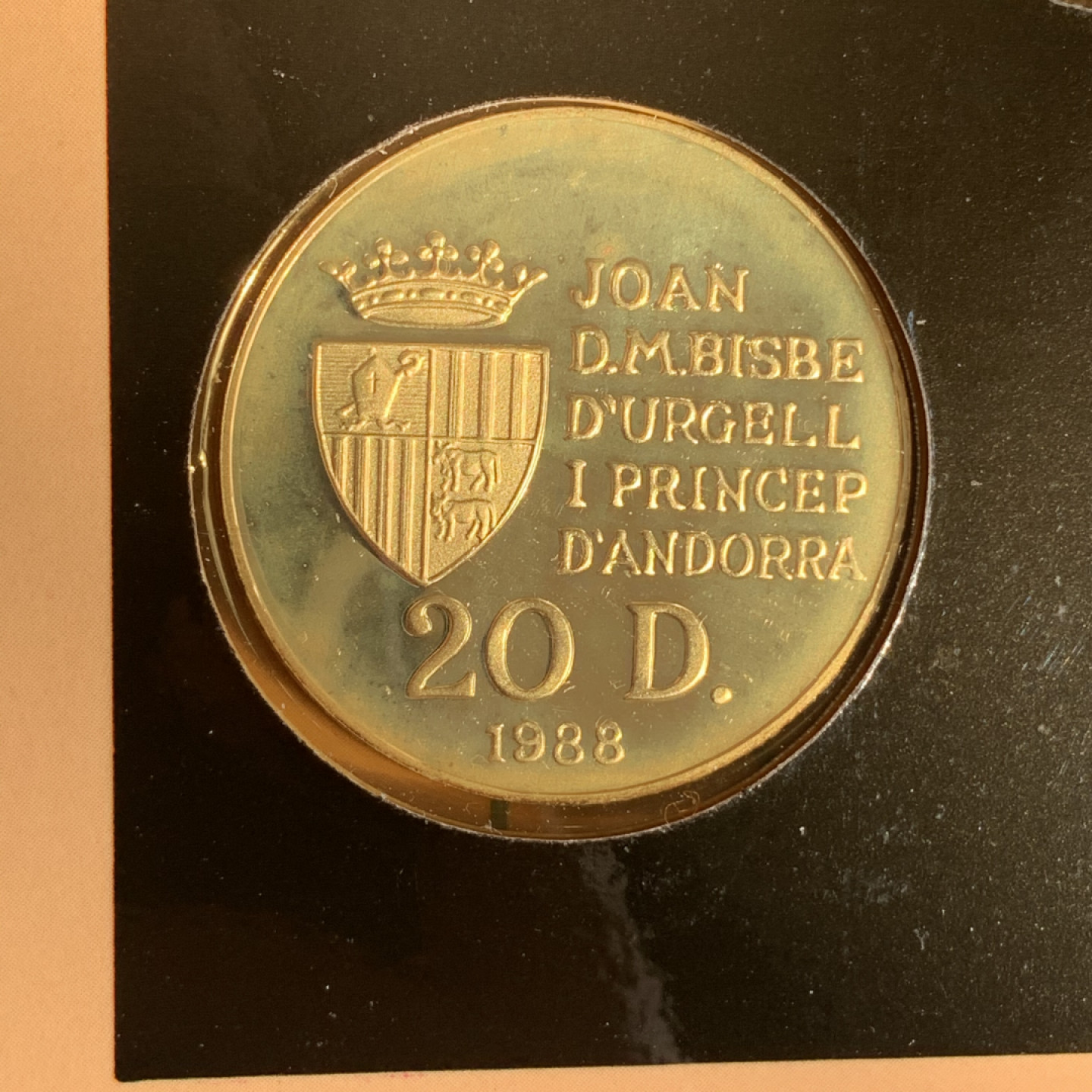 《竞宝斋》钱币微拍-第17场-本周日，周一2场连拍（全场顺丰包邮） 安道尔 1988年 纪念巴塞罗那92奥运 20第纳尔 大银币 原装两枚