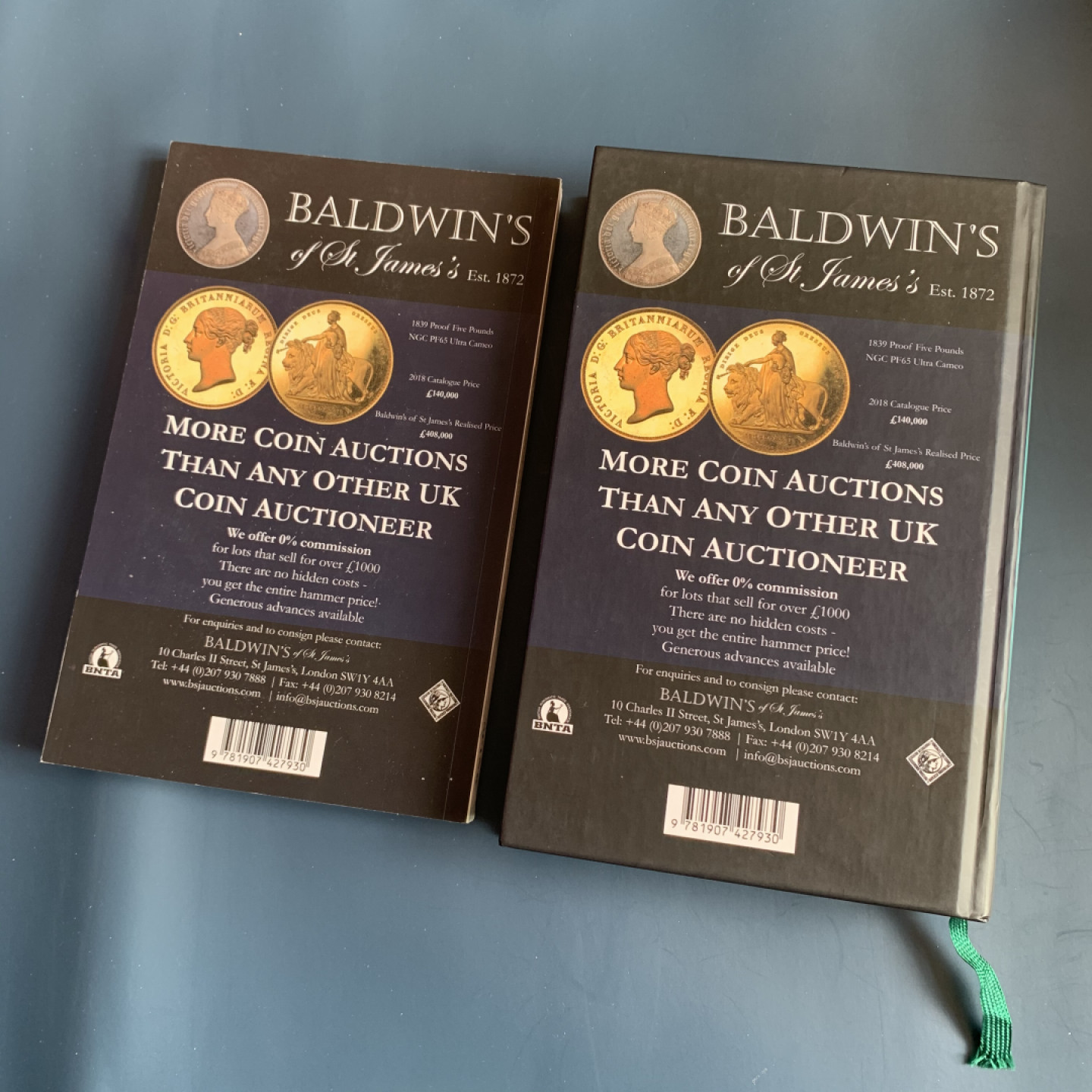 《竞宝斋》钱币微拍-第17场-本周日，周一2场连拍（全场顺丰包邮） 斯宾克英国目录，保存完好，精装本546页（涵盖凯尔特人到二战时期）+平装本259页（英国十进制钱币目录）