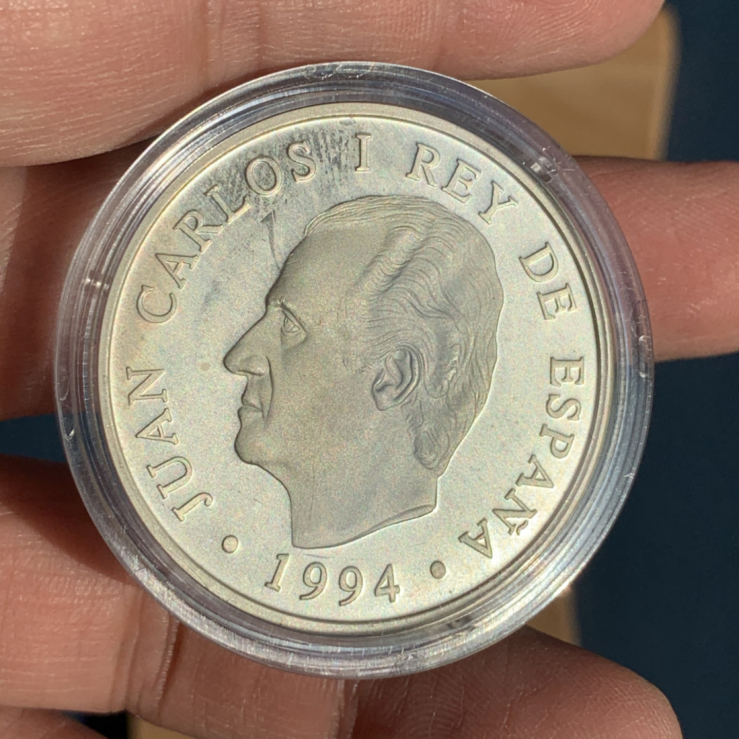 《竞宝斋》钱币微拍-第17场-本周日，周一2场连拍（全场顺丰包邮） 西班牙 1994年 自然文化系列 5000比塞塔 大银币 54克925银 