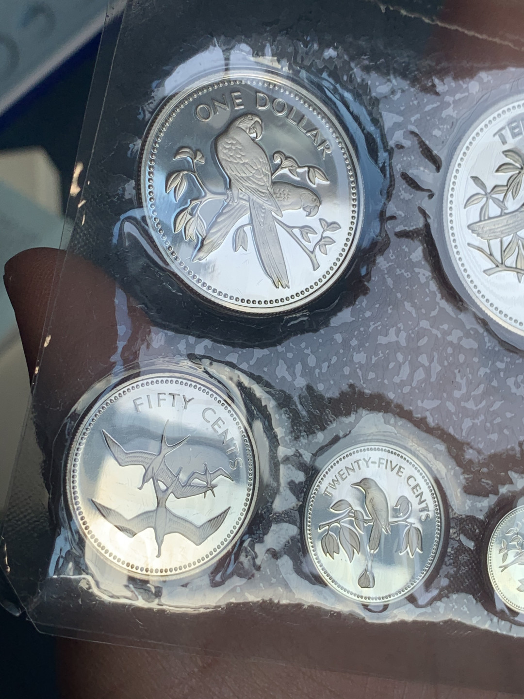 《竞宝斋》钱币微拍-第18场-本周日，周一2场连拍（全场顺丰包邮） 伯利兹 1974年 8枚装 全银套币102.79克 0.925银 29.80+26.40+19.89+9.94+6.60+2.79+4.35+3.02   绒盒保证，证书齐全，无破损