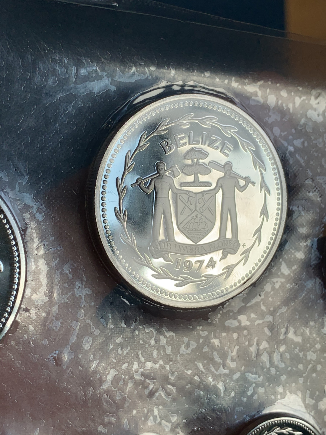 《竞宝斋》钱币微拍-第18场-本周日，周一2场连拍（全场顺丰包邮） 伯利兹 1974年 8枚装 全银套币102.79克 0.925银 29.80+26.40+19.89+9.94+6.60+2.79+4.35+3.02   绒盒保证，证书齐全，无破损