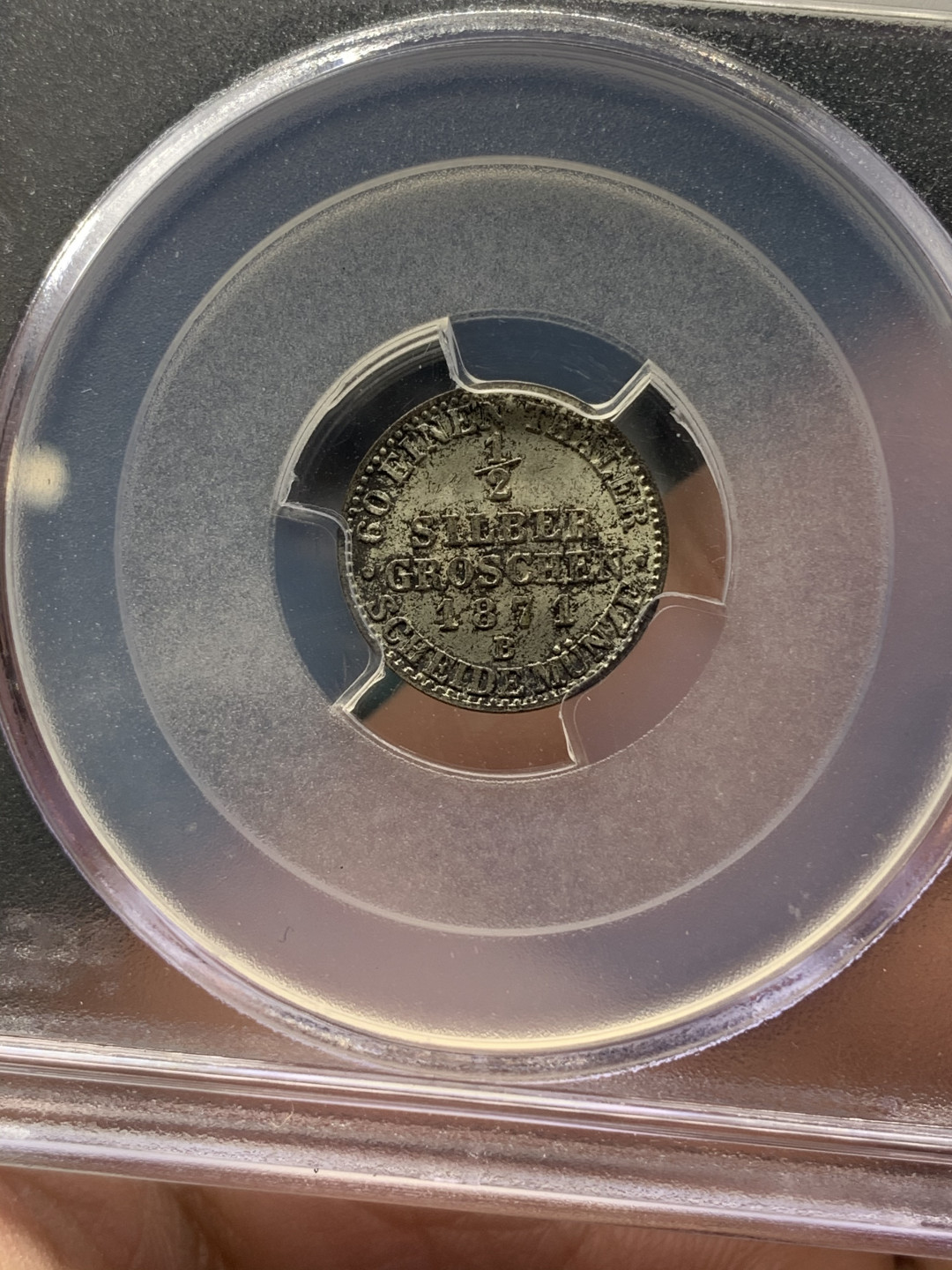 《竞宝斋》钱币微拍-第18场-本周日，周一2场连拍（全场顺丰包邮） PCGS MS65 一对 德国普鲁士1871年1/2格罗申银币+1873年1格罗申银币