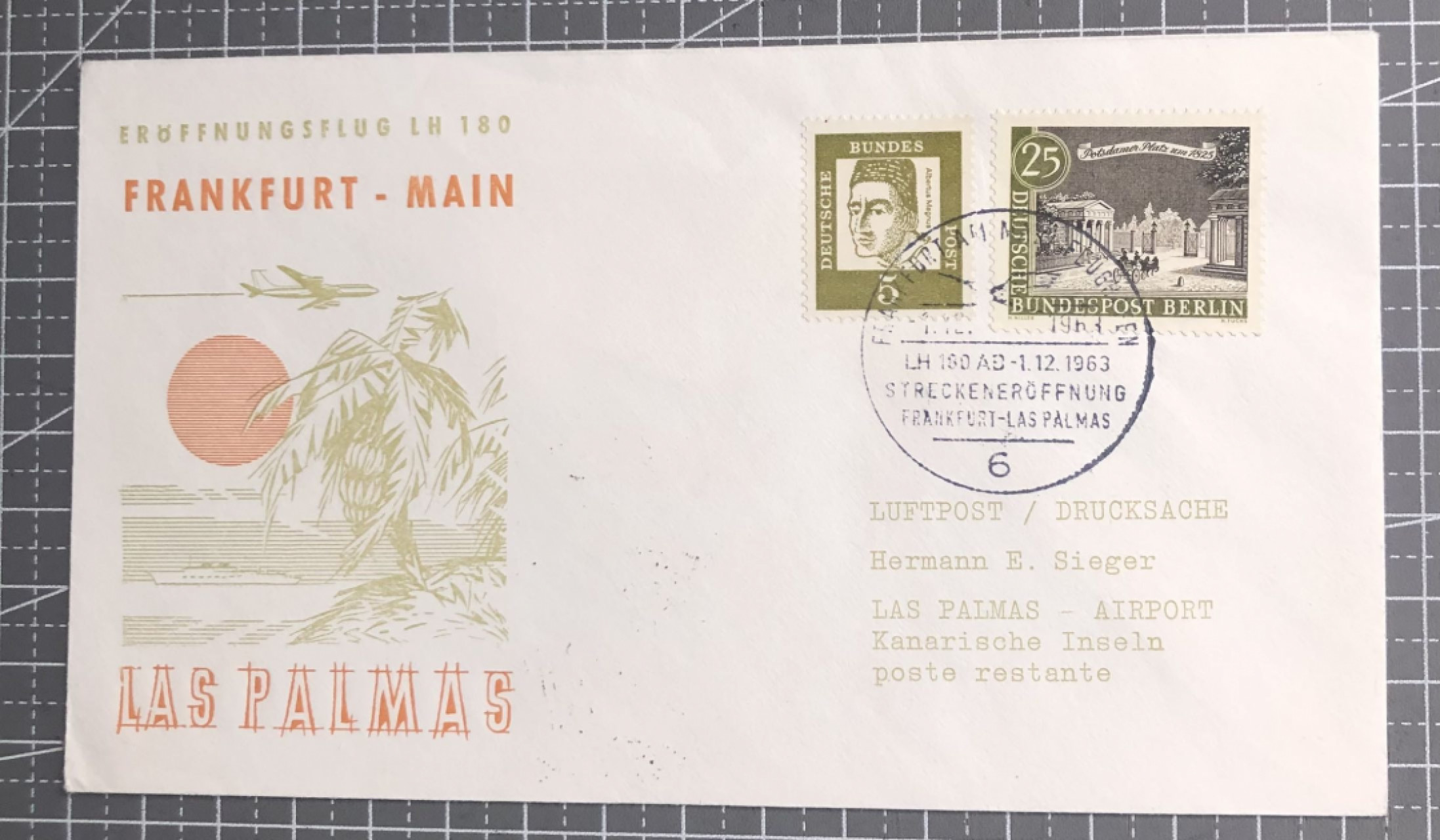 邮闲币备——第九期 法兰克福-马恩首航封