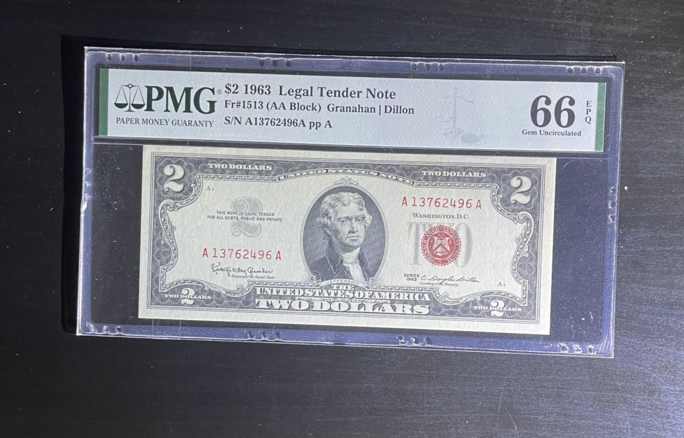 【丑猫1207】今晚8点整，自动快拍！ 1963年红库2美元AAA冠