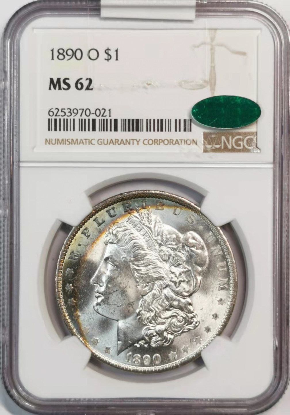 凡希社世界钱币微拍第一百八十期 1890O美国摩根壹圆NGC-MS62月牙彩