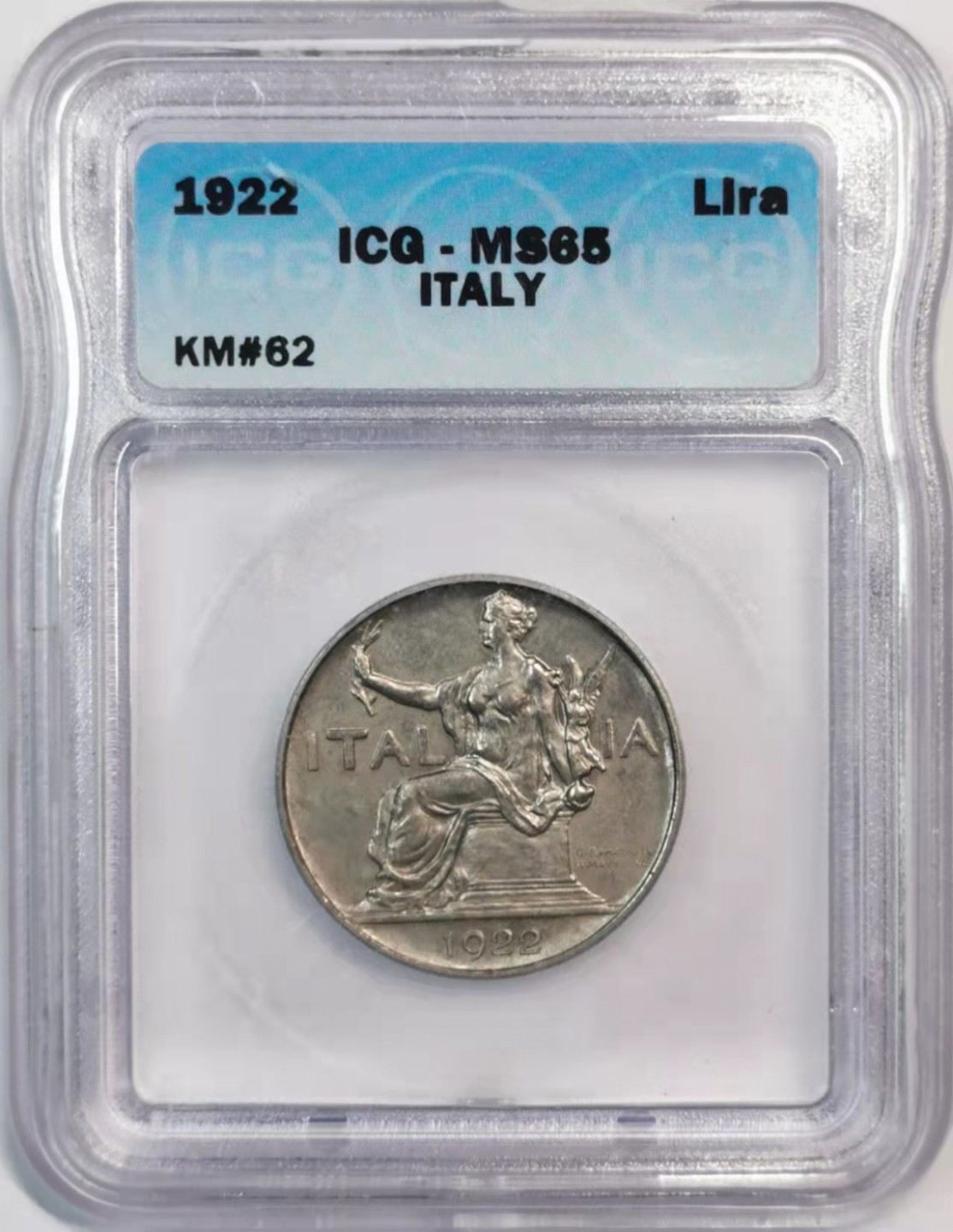 凡希社世界钱币微拍第一百八十期 1922意大利女神里拉ICG-MS65
