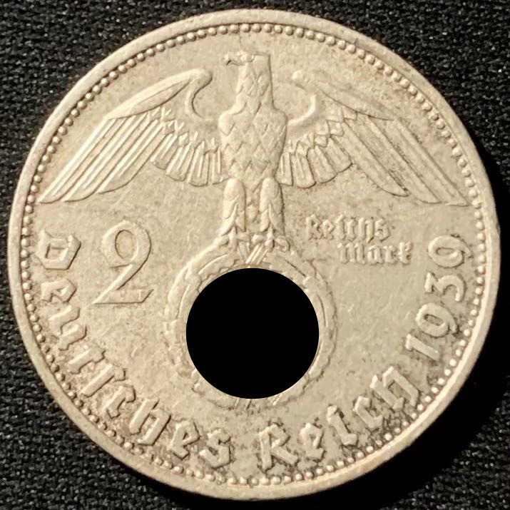 紫瑗钱币——第162期拍卖 德国 1939年 D版 兴登堡 2马克 8克 0.625银 