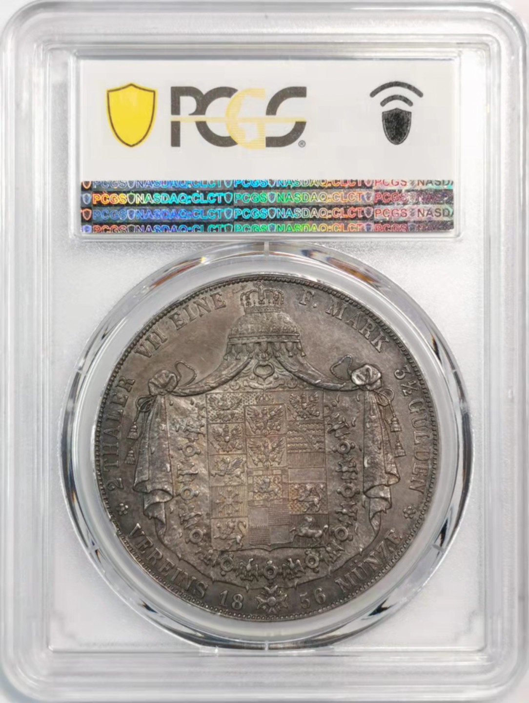 凡希社世界钱币微拍第一百八十期 荐！1856普鲁士洋葱头2泰勒大银PCGS-MS62烟熏彩养眼！