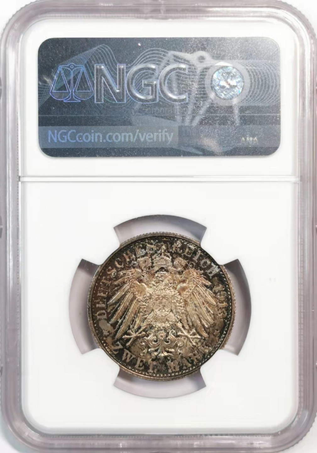 凡希社世界钱币微拍第一百八十期 1913A普鲁士军装2马克精铸NGC-PF62黑彩！