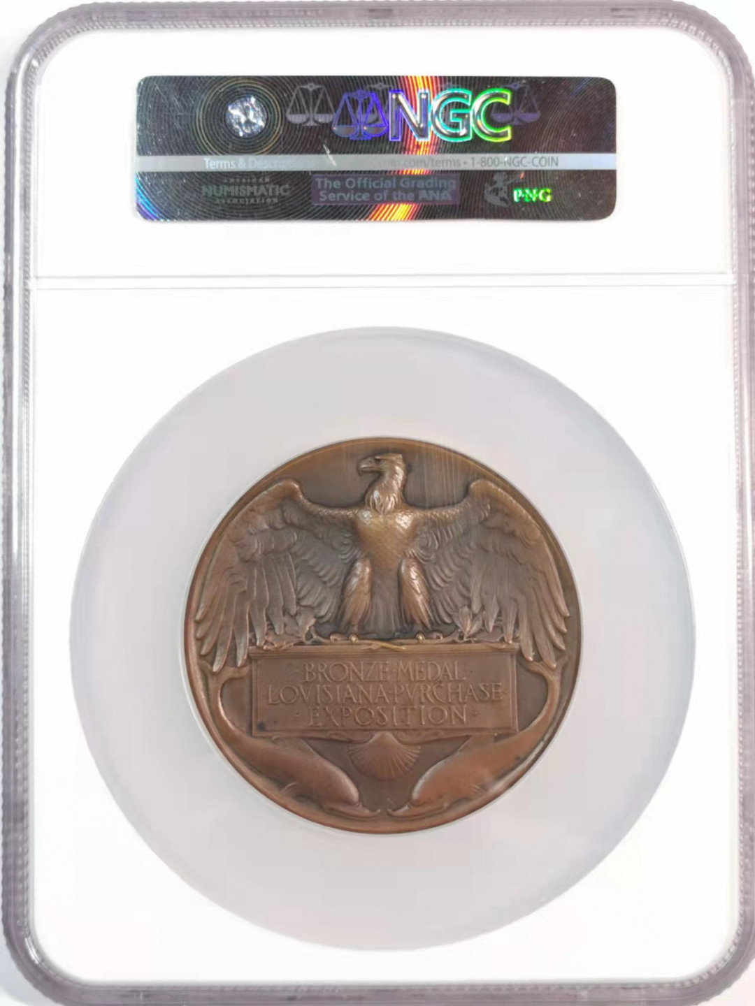 凡希社世界钱币微拍第一百八十期  荐！1904年美国圣路易斯博览会纪念铜章NGC-MS61极精美略低评