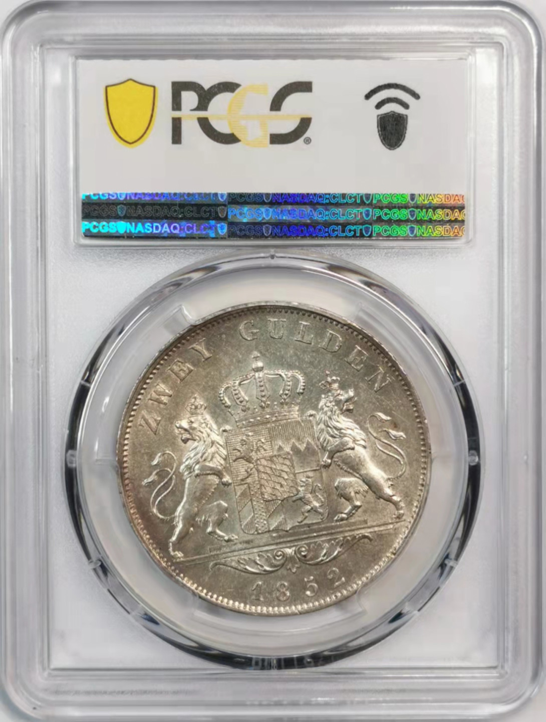 凡希社世界钱币微拍第一百八十期 1852巴伐利亚流通2盾大银PCGS-AU58
