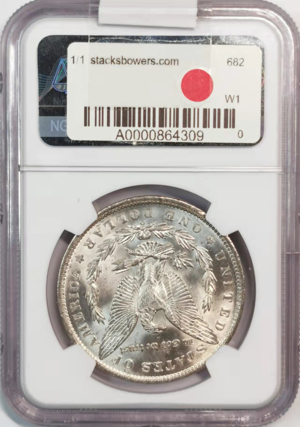 凡希社世界钱币微拍第一百八十期 1890O美国摩根壹圆NGC-MS62月牙彩