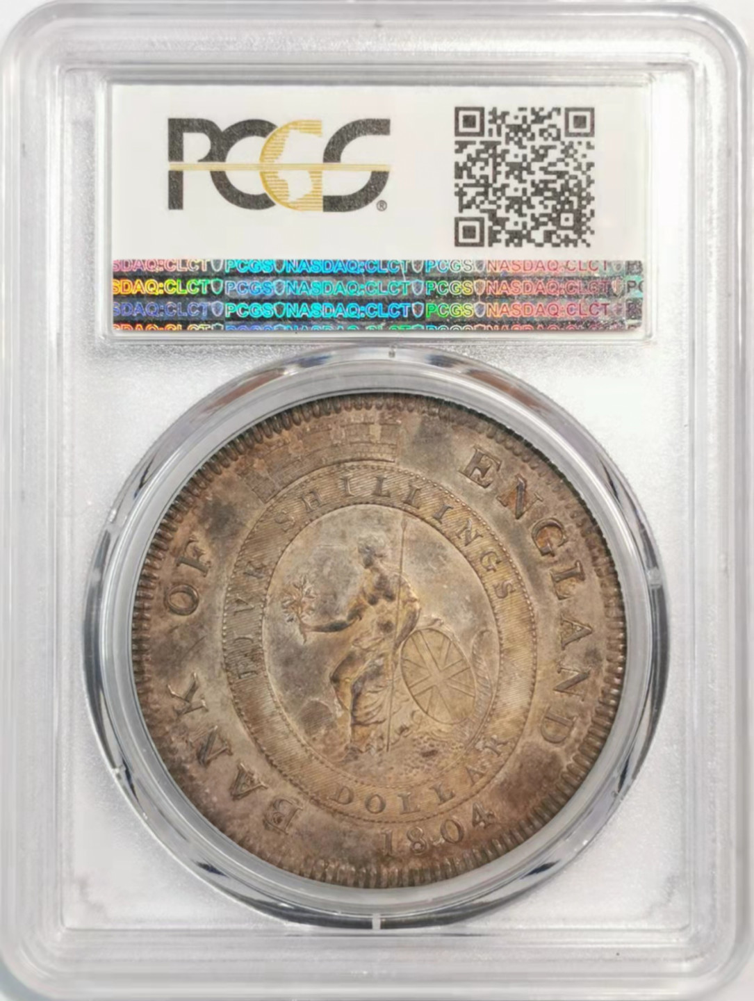 凡希社世界钱币微拍第一百八十期 稀！1804英格兰银行DOLLAR大银PCGS-MS62包浆绝美！