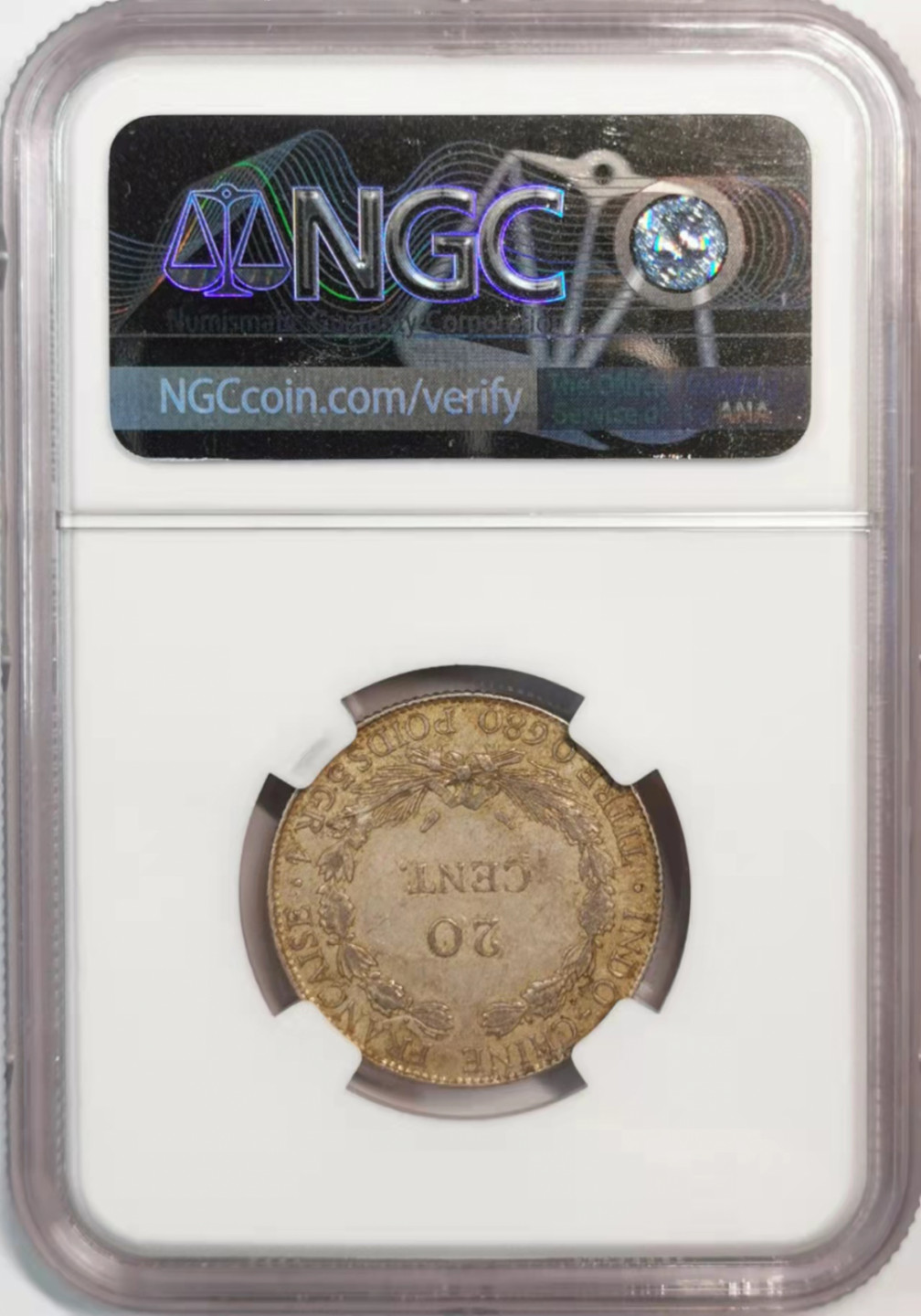 凡希社世界钱币微拍第一百八十期 1937法属印度支那20分NGC-AU58