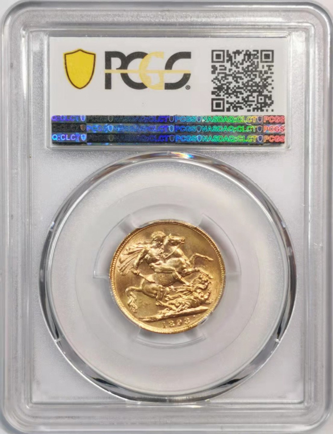 凡希社世界钱币微拍第一百八十期 1893英国维多利亚金索维林PCGS-AU58