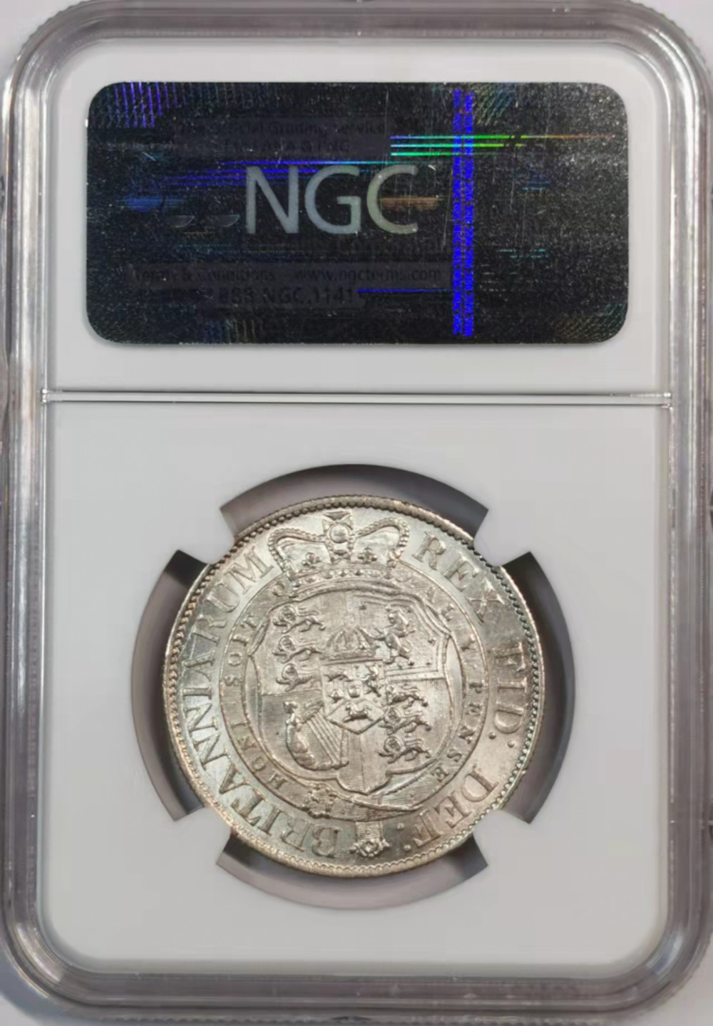 凡希社世界钱币微拍第一百八十期 荐！1819英国乔三半克朗NGC-MS63淡彩！