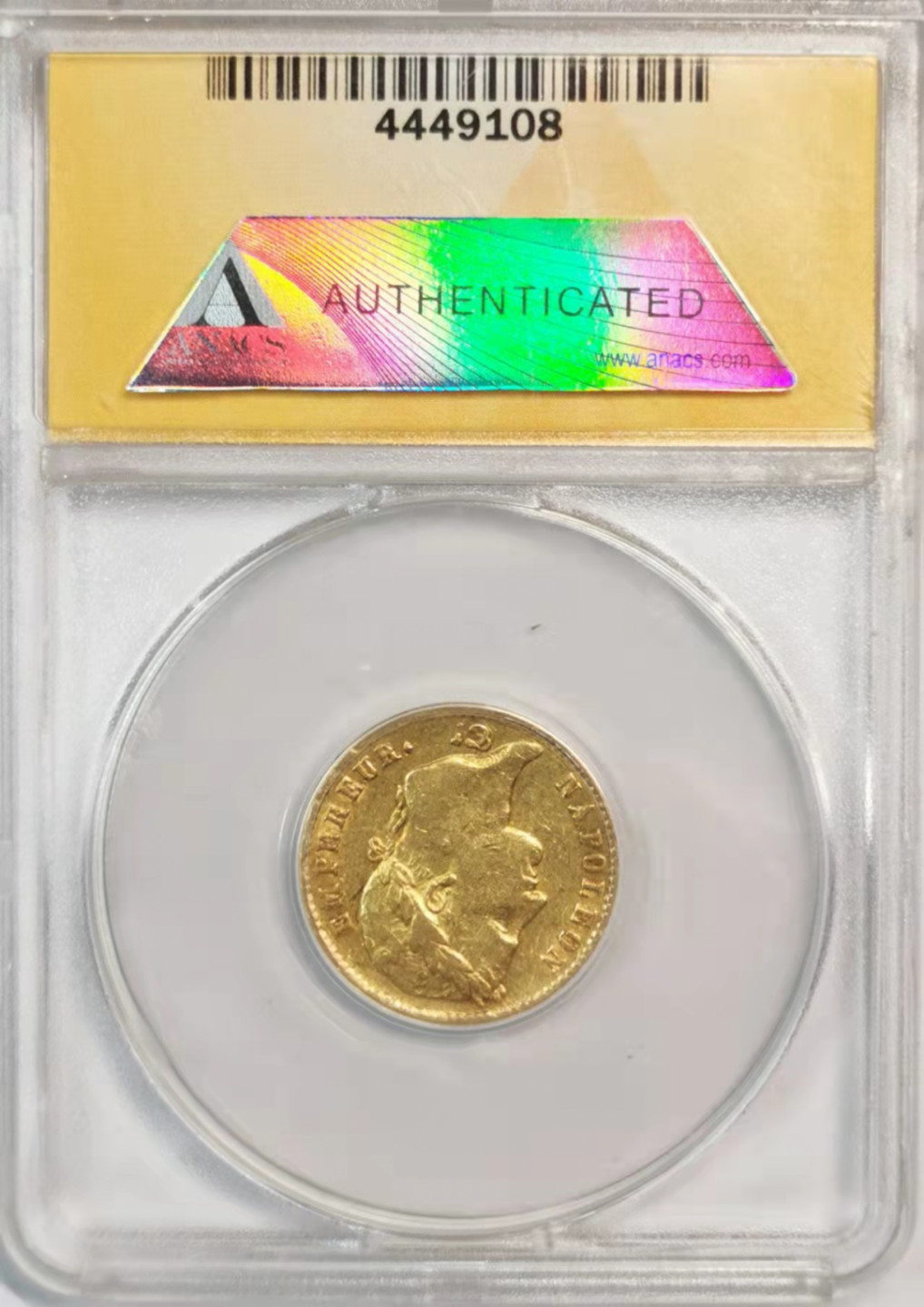 凡希社世界钱币微拍第一百八十期 1812A法国拿破仑20金法郎ANACS-EF45