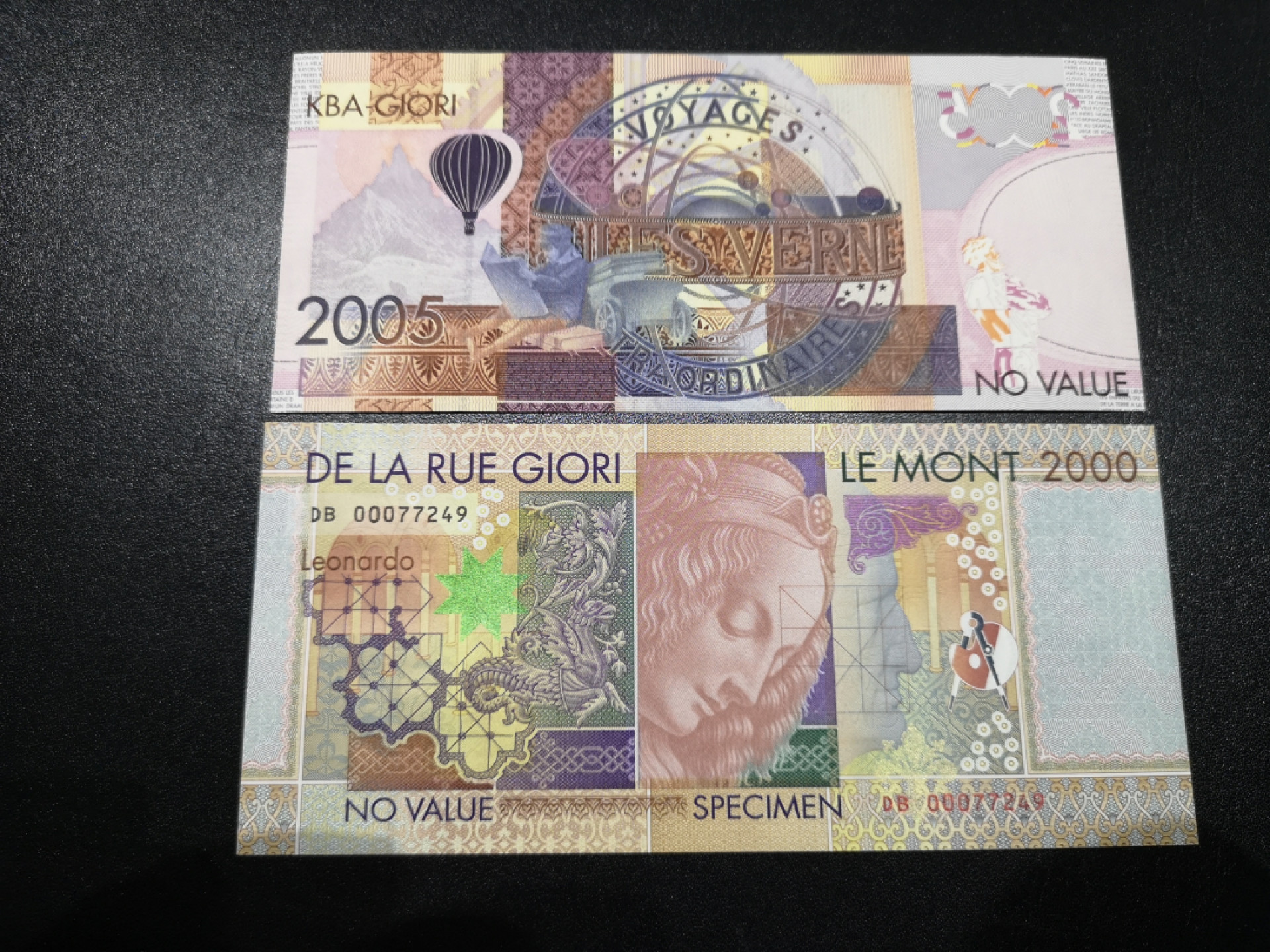 《外钞收藏家》第一百五十二期拍卖（本期98件） 瑞士高宝和德纳罗测试钞两张 全新UNC