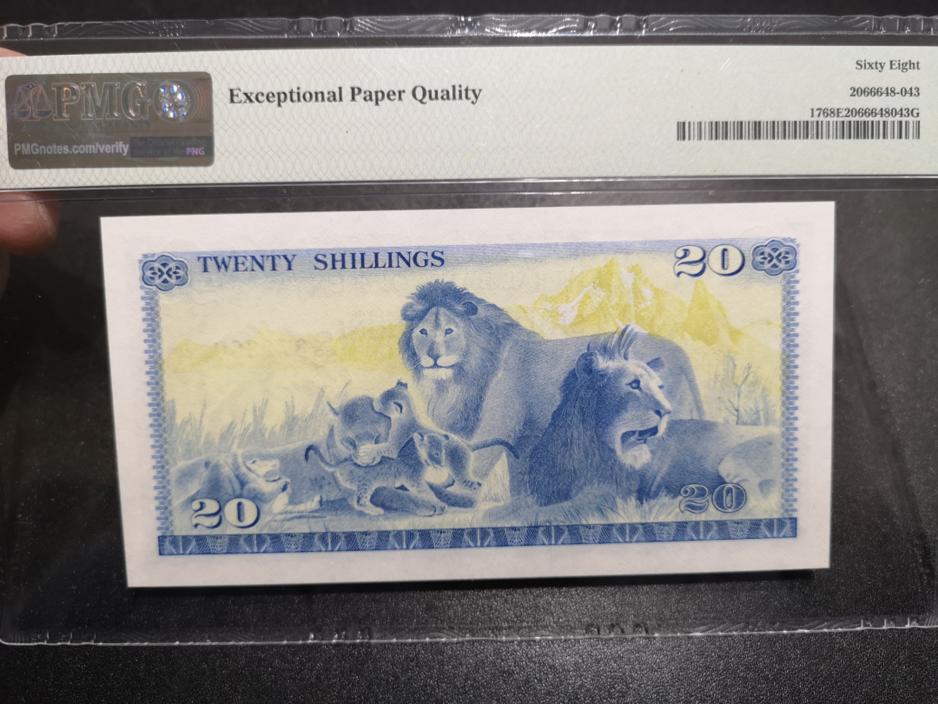 《外钞收藏家》第一百五十二期拍卖（本期98件） 1978年肯尼亚20先令 PMG68